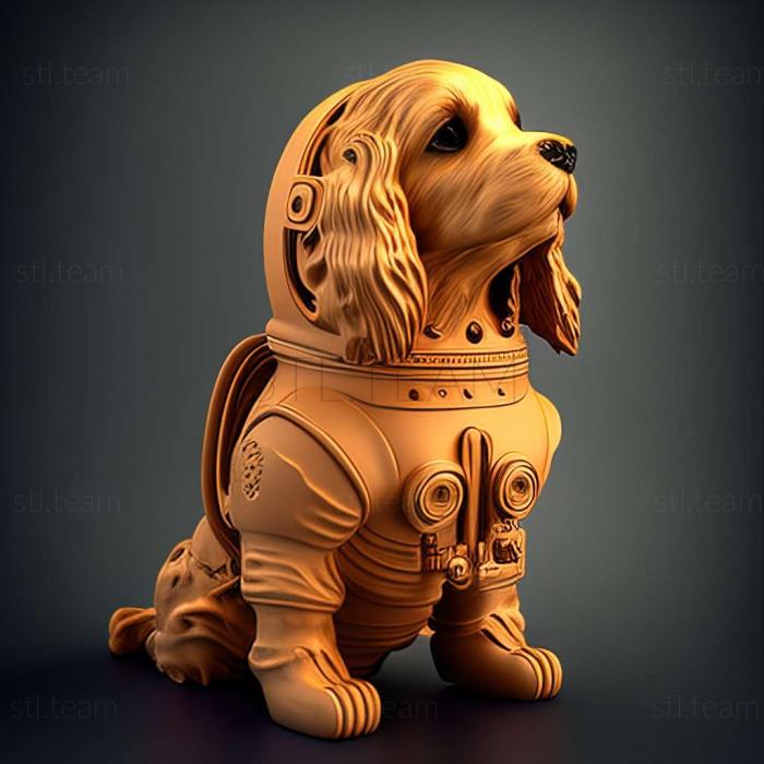 3D model Asterisk cosmonaut dog famous animal (STL)